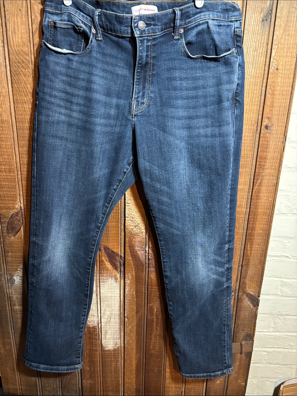 Lucky Brand Athletic Straight Men's Dark Blue Denim Jeans